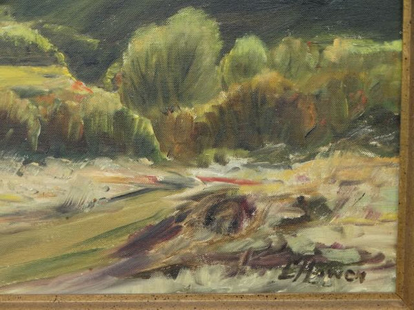 Elizabeth Howen (1903-1985) - (untitled ) Arid Hill Country Landscape - Oil on Board P3155