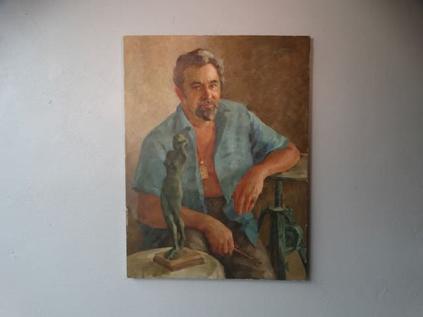 Portrait of the noted San Francisco artist Spero Anargyros - Oil on Canvas P3160
