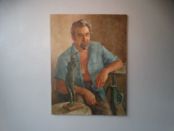 Portrait of the noted San Francisco artist Spero Anargyros - Oil on Canvas P3160