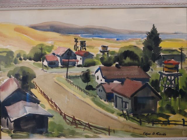 Edward O Kiechle Watercolor California Landscape P3175