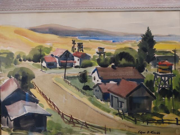 Edward O Kiechle Watercolor California Landscape P3175