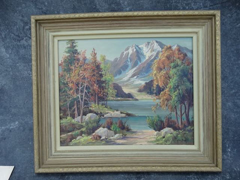 Oliver Glen Barrett - High Sierras Oil on Canvas - 1940s-50s P3191