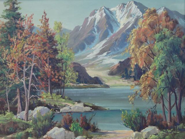 Oliver Glen Barrett - High Sierras Oil on Canvas - 1940s-50s P3191