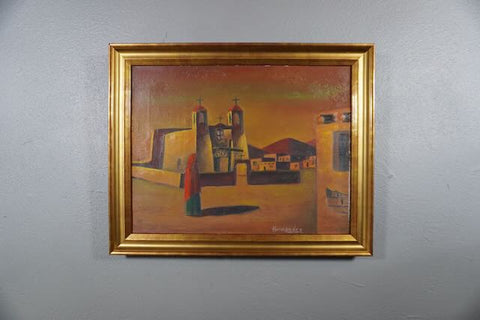 Hernandez - Taos 1930s Oil on Canvas P3214