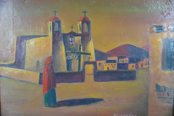 Hernandez - Taos 1930s Oil on Canvas P3214