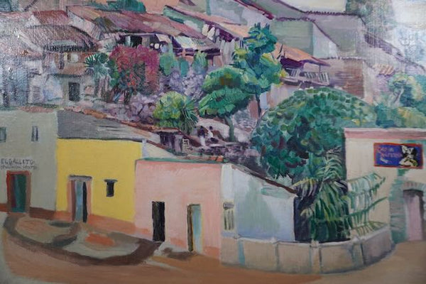 A Mexican Village: El Gallito - Artist Unknown 1930s P3222
