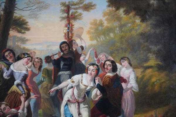 Charles-Louis Müller (or studio of)- 19th Century Genre Painting of A May-Day Celebration - P3224