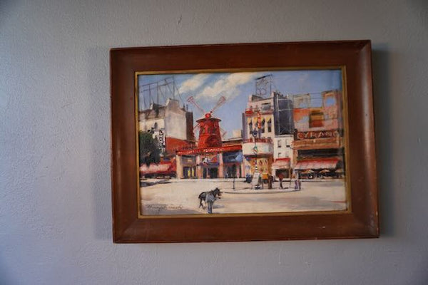 Moulin Rouge - Oil on Canvas 1940s-50s P3236