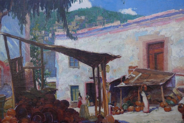 Charles Kilgore (1889-1979) Pottery Market, Mexico - Oil on Canvas 1938 P3250