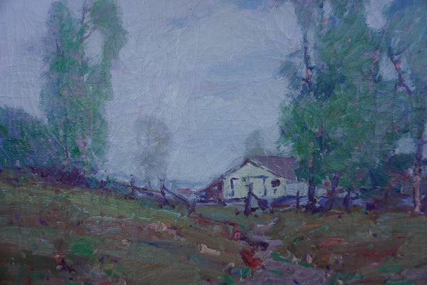 Paul Lauritz - Landscape with White Ranch Adobe - Oil on Canvas P3260