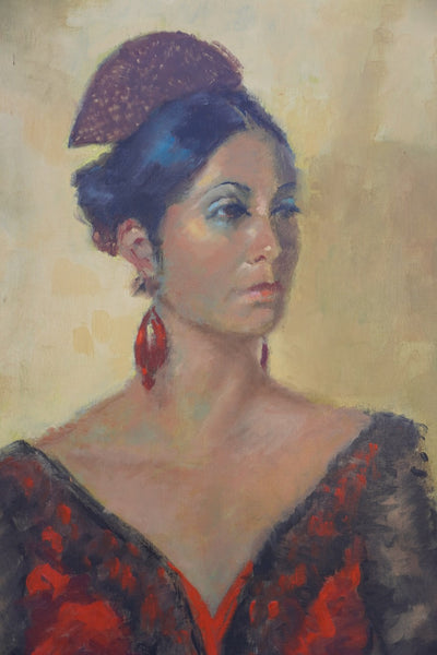 JD Jensen -Spanish Señorita Oil on Canvas 1963 P3266