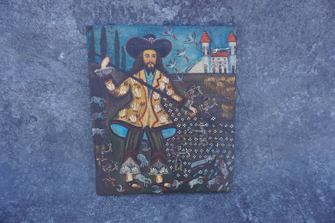Spanish Colonial Harvest  Scene from Peru - Oil on Canvas Mounted on Board P3284