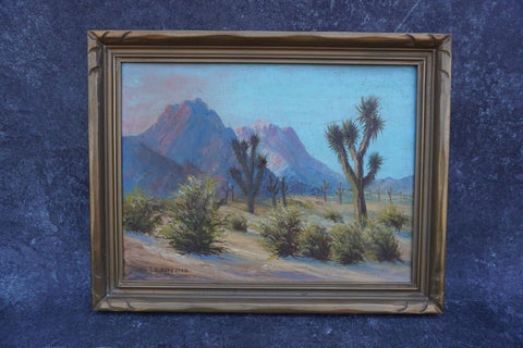 T.V. Potegian - Desert Landscape - Oil on Board P3289