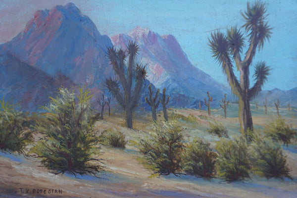 T.V. Potegian - Desert Landscape - Oil on Board P3289