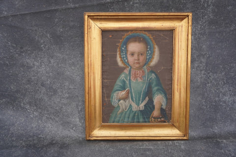 Portrait of a Little Girl 1850-1860 Oil on Mounted Canvas P3293