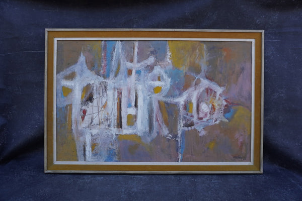 Robert Henry Johnson  Mid Century Abstract Oil on Canvas 1956 P3309