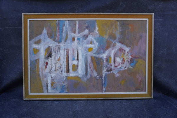 Robert Henry Johnson  Mid Century Abstract Oil on Canvas 1956 P3309