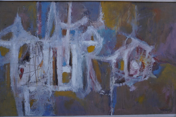 Robert Henry Johnson  Mid Century Abstract Oil on Canvas 1956 P3309