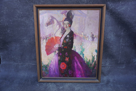 Allen Gilbert Cram (1886–1947) - The Queen of the Fiesta - Study in Mauve and Scarlet c 1925 P3311