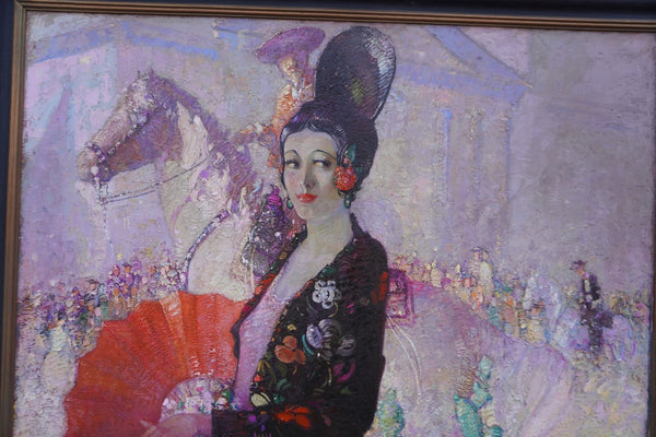 Allen Gilbert Cram (1886–1947) - The Queen of the Fiesta - Study in Mauve and Scarlet c 1925 P3311