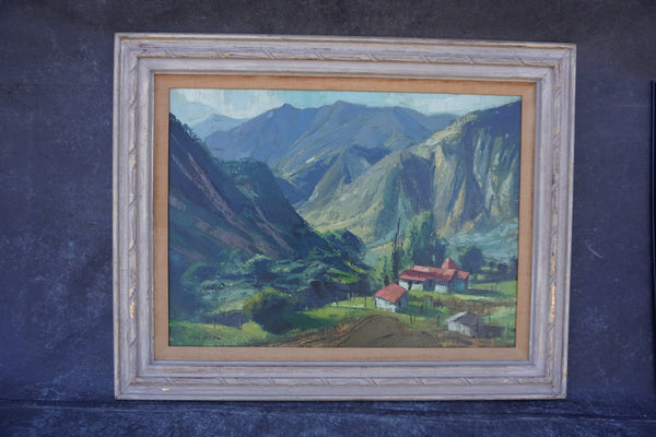 Ralph Hulett - Big Tujunga Homestead - Oil on Canvas 1940s P3316