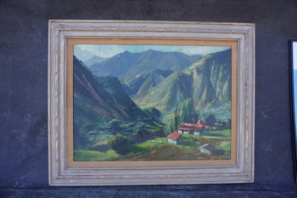 Ralph Hulett - Big Tujunga Homestead - Oil on Canvas 1940s P3316