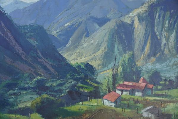 Ralph Hulett - Big Tujunga Homestead - Oil on Canvas 1940s P3316