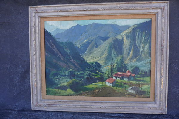 Ralph Hulett - Big Tujunga Homestead - Oil on Canvas 1940s P3316