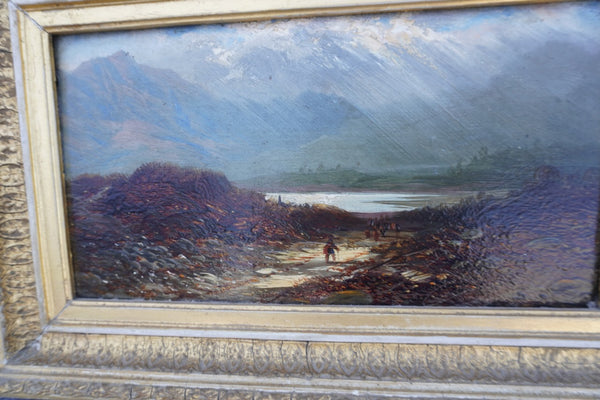 Colin R. Milne - Matched Pair of Miniature Scottish Landscapes 19th Century Oil on Board 1873 P3320