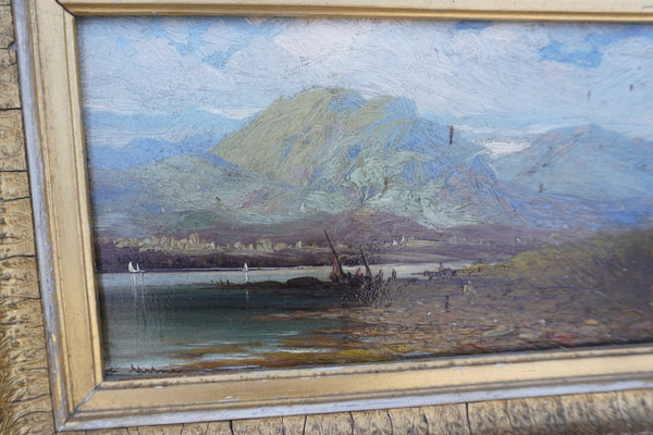 Colin R. Milne - Matched Pair of Miniature Scottish Landscapes 19th Century Oil on Board 1873 P3320