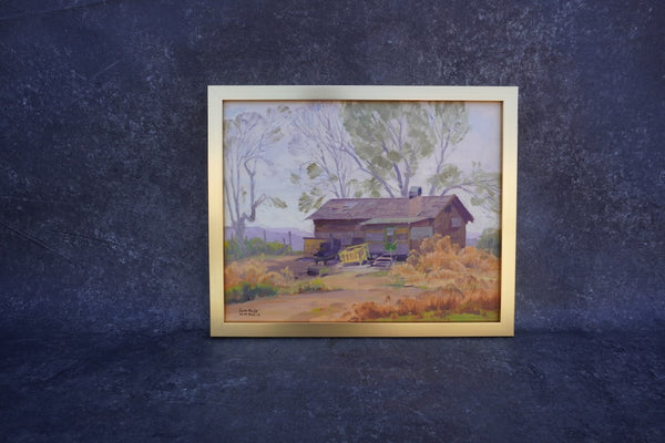 Sam Hyde Harris- California Cabin - Oil on Board c 1930s P3324