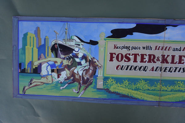 Gouache by Mowder - Original Illustration Art for Foster & Kleiser Billboard c 1929 P3331