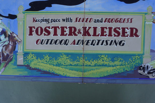 Gouache by Mowder - Original Illustration Art for Foster & Kleiser Billboard c 1929 P3331