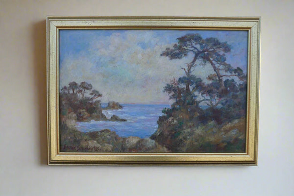 "Cypress, Carmel Coast" Bertha Stringer Lee Framed, Oil on Board P3359