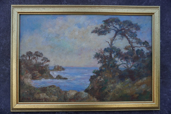"Cypress, Carmel Coast" Bertha Stringer Lee Framed, Oil on Board P3359