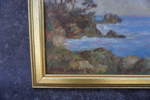 "Cypress, Carmel Coast" Bertha Stringer Lee Framed, Oil on Board P3359