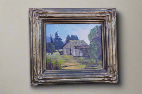 Paul Sample, Framed Oil Painting, Barn House P3360