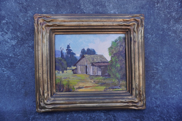 Paul Sample, Framed Oil Painting, Barn House P3360