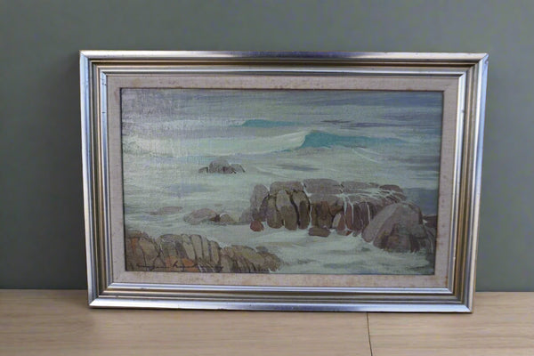 Pacific Grove Surf c.1914, by Eugen Neuhaus, Framed Oil on Canvas P3365