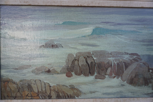 Pacific Grove Surf c.1914, by Eugen Neuhaus, Framed Oil on Canvas P3365