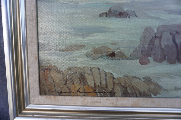 Pacific Grove Surf c.1914, by Eugen Neuhaus, Framed Oil on Canvas P3365