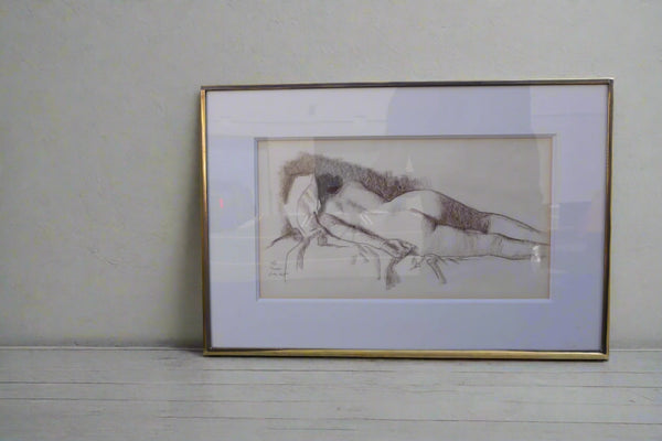 Resting Figure #84 c.1945 by Maynard Dixon, Conté Crayon on Paper P3369