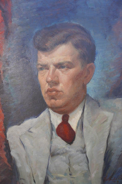 H. Stanford Barrett, Pouty Lip Man c.1941, Oil on Canvas P3370
