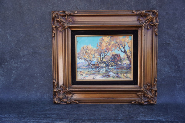 Marjorie Reed - The Crossing in Autumn - Oil on Board P3382