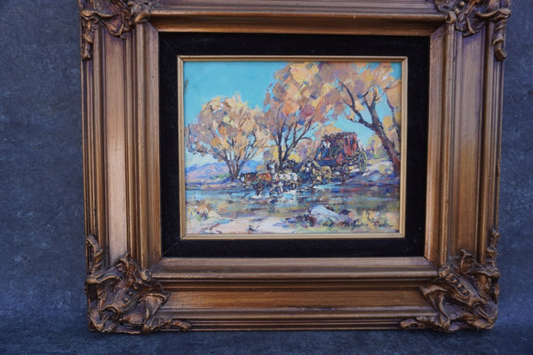 Marjorie Reed - The Crossing in Autumn - Oil on Board P3382