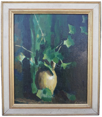 Still LIfe of Yellow Vase with Ivy P3400