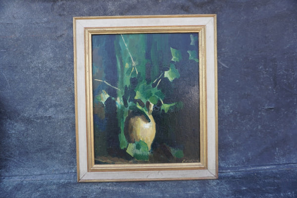 Still LIfe of Yellow Vase with Ivy P3400