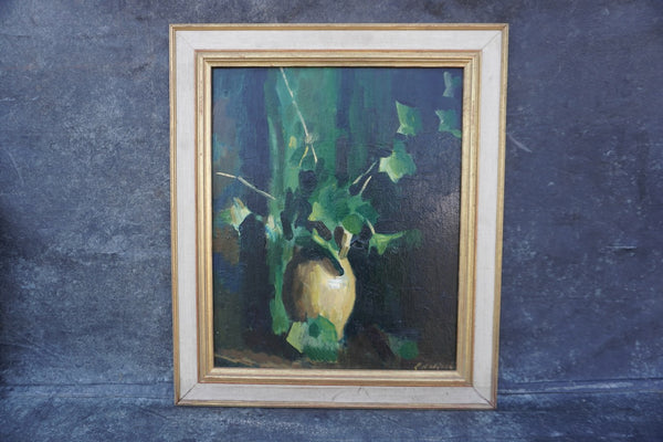 Still LIfe of Yellow Vase with Ivy P3400