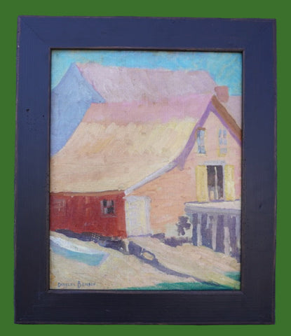 Charles Bensco (1894-1960) -California Barn - Oil on Canvas 1930s P3409