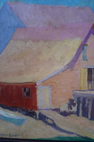 Charles Bensco (1894-1960) -California Barn - Oil on Canvas 1930s P3409